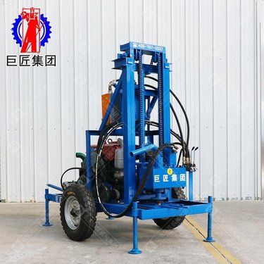 小型轮式家用水井钻机 柴油液压牵引式打井机 大口径便携式钻井机