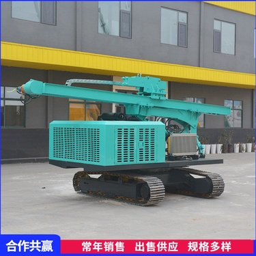 全液压光伏打桩机岩石钻孔机 履带式光伏钢管打桩引孔钻机 动力强劲