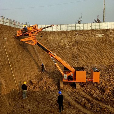 20米高举升锚固钻机 钻孔速度快360度旋转 护坡基坑凿岩锚杆钻机