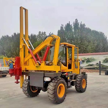 护栏打桩机小型公路多功能钻机液压打桩设备