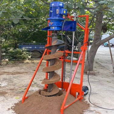 电动地基打桩机 15米房屋加固注浆钻孔机 CF310光伏螺旋打洞山地版