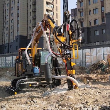 愚公斧挖改潜孔钻机 挖改式凿岩机 矿山打孔钻孔机可定制