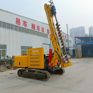 电动变频光伏打桩机 工地矿山打孔螺旋钻机 360度可旋转