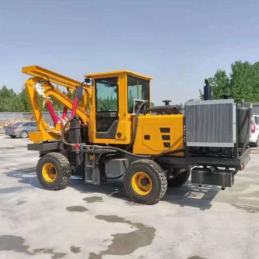 护栏打桩机围栏打拔钻一体机多功能钻机钻孔压桩机