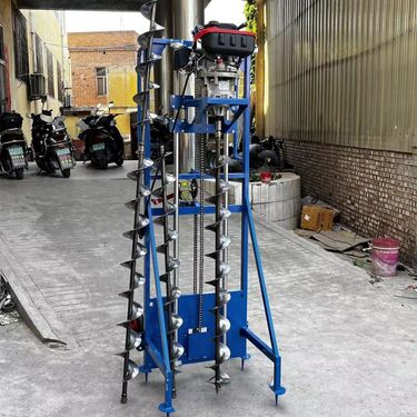 山地光伏打桩钻机 栽水泥杆螺旋钻杆打洞机地基室内加固挖孔工具