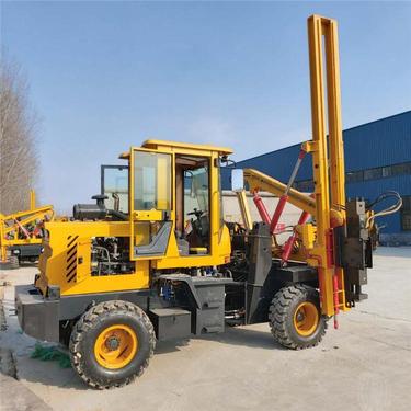 护栏打桩机钢管桩打压设备公路多功能钻机器