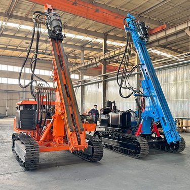 履带多功能光伏打桩机 小型360度旋转太阳能引孔液压钻坑螺旋钻机