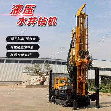 22马力100米打井机 全新注浆加固水井钻机 履带式全液压坑道钻机