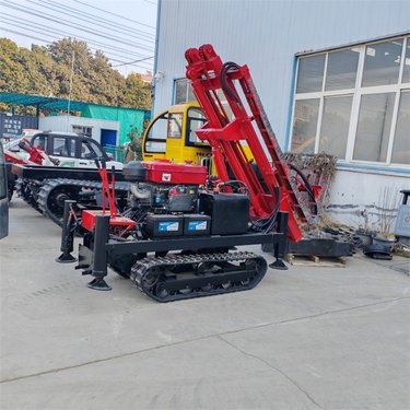 硬质冻土光伏地钉钻机 小型庭院液压打桩机 双马达履带螺旋钻机