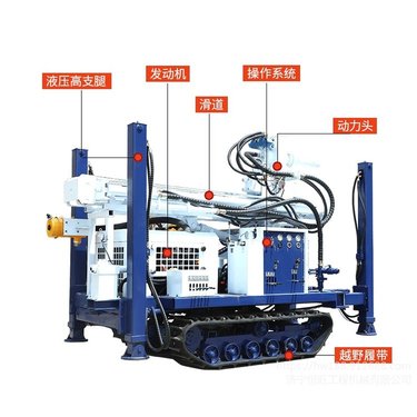 恒旺30米螺旋建井钻机 直推式履带钻机 环境监测土壤取样