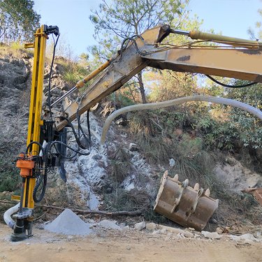 挖掘机液压凿岩机 隧道加固坑基钻孔机 挖机改装潜孔钻机