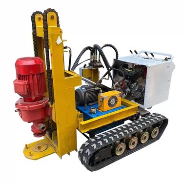 矿山岩石爆破地基加固小型履带式潜孔钻机 机电两用 体积小转速大