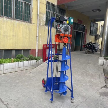 路基钻孔轮式打洞机 小型旋挖地钻机 电线坑螺旋钻机 钻坑机