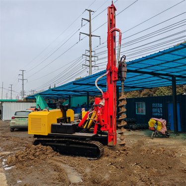 太阳能发电光伏打桩机 柴油动力山地潜孔钻机 预制桩履带螺旋引孔机
