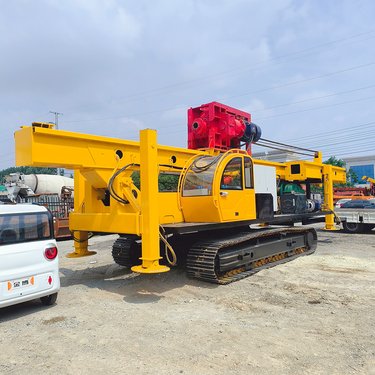 15米抗浮锚杆打桩机 履带式长螺旋引孔钻机 双动力液压钻孔机