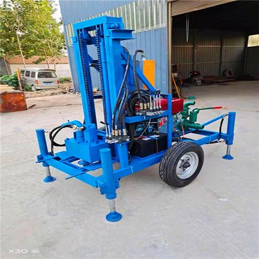 融翔柴油液压农用钻井机 小型牵引式打井设备 百米深孔钻机 移动便捷