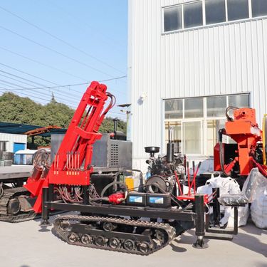 全液压光伏打桩机加固螺旋拧地钉钻孔机履带式孔径石层潜孔钻机